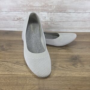 Allbirds Women's Tree Breezer Light Gray Knit Ballet Flats Size 8.5